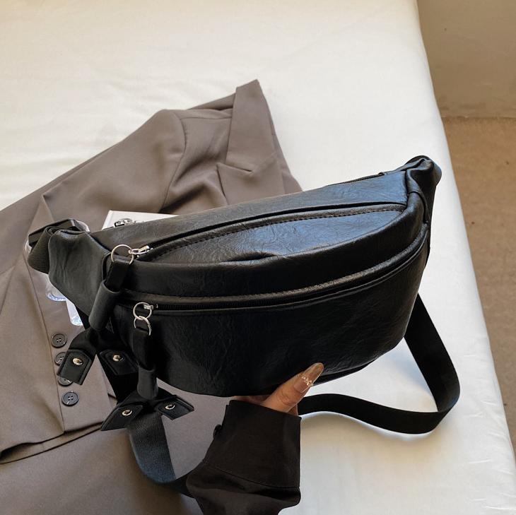 Bolso bandolera de color sólido retro de venta caliente transfronterizo para mujer 2025 nuevo bolso de pecho casual de todo fósforo bolsillo simple para el trabajo