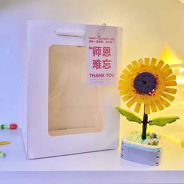 Sunflower color box + gift bag + greeting card