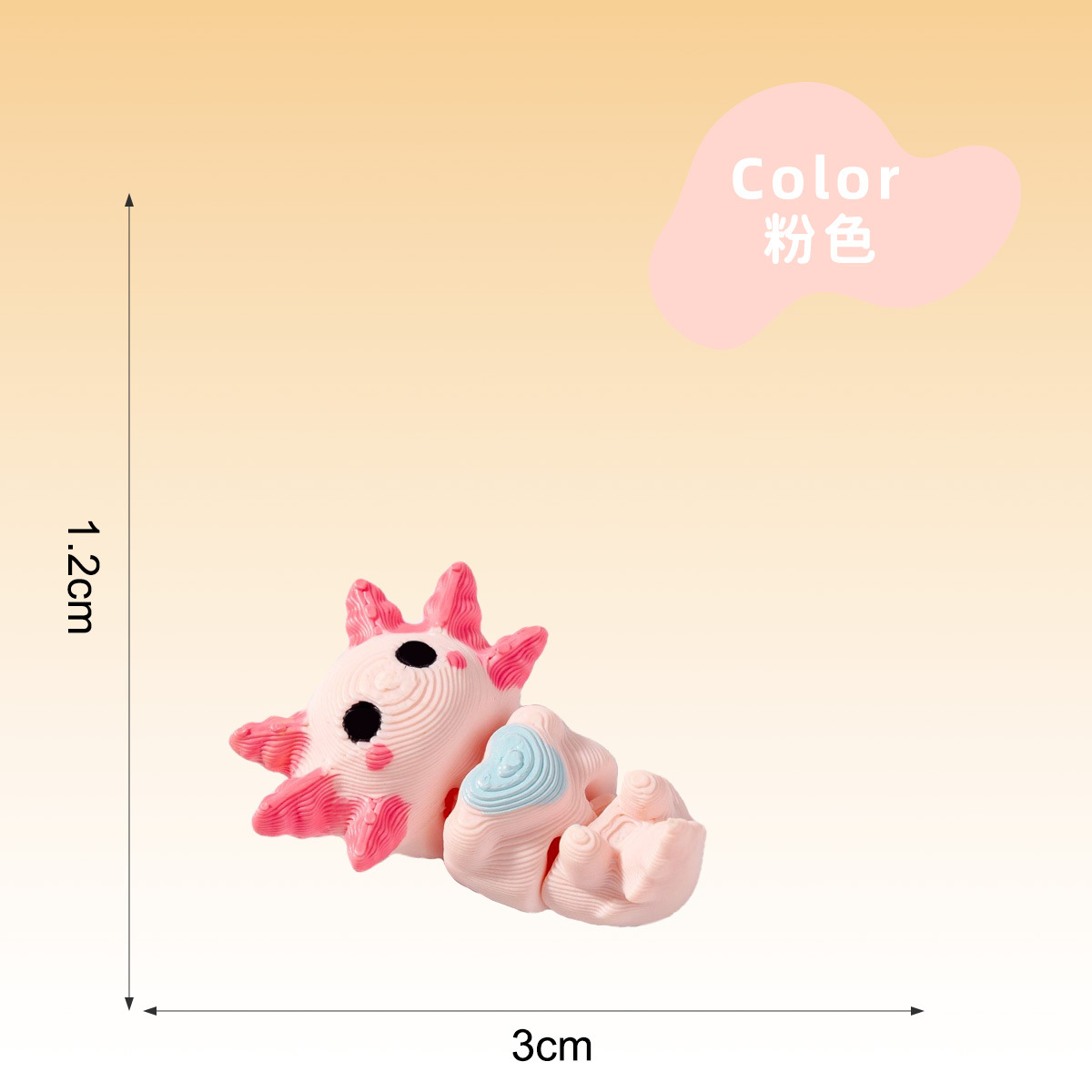 Pink-small size lying down and hugging the love salamander