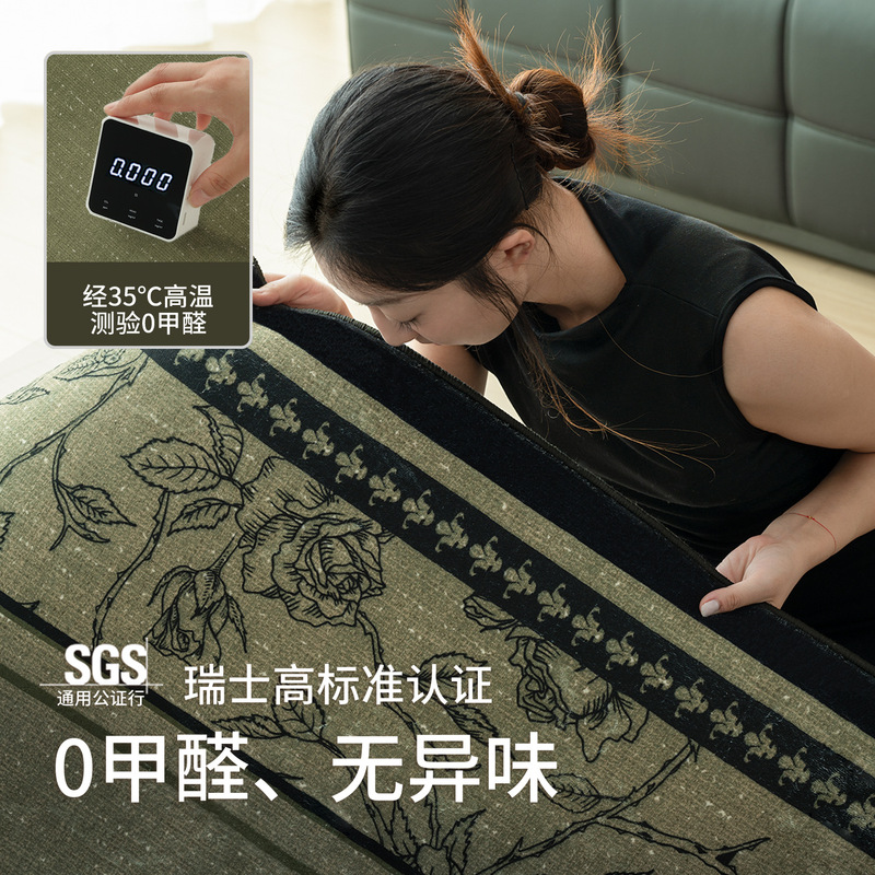 地毯客厅中古风绿色法式地毯卧室轻奢高级感沙发免洗可擦房间地垫|undefined