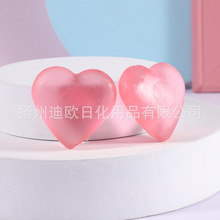跨境货源粉色心形香皂透明手工皂沐浴洁面皂一次性香皂伴手礼现货
