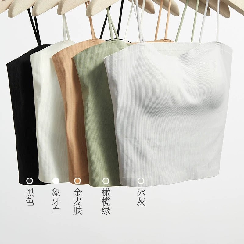 Underwear, tank top, top with cups, bra top, silk tube top, wholesale, beautiful back, thin strap, lifting effect
