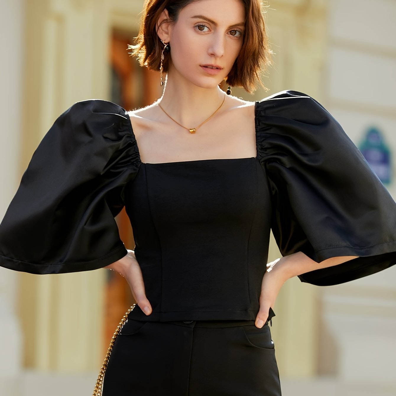 European And American Polyester Elegant Top