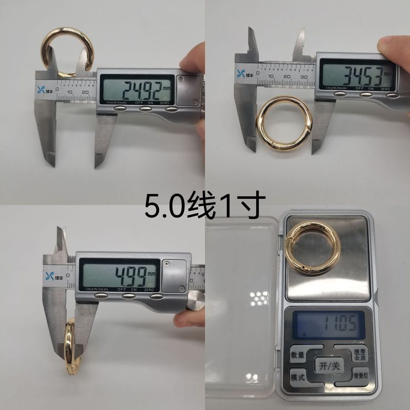 4分オープンスプリングリングバッグ金物携帯電話DIYフック亜鉛合金バックルメッキ塗装金属スプリングバックル|undefined