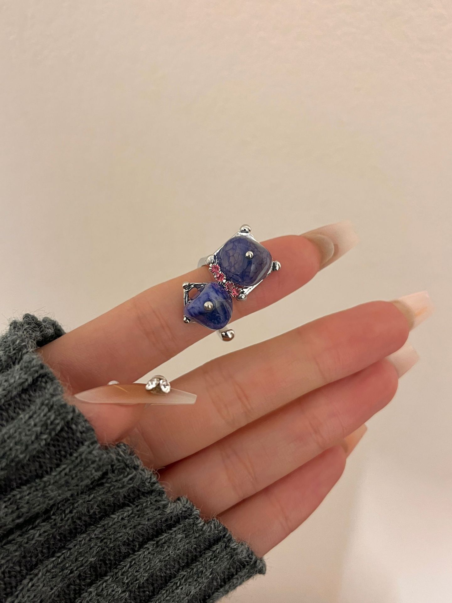 Natural Stone Ring For Women Stylish Beaded Ring For Her_voghion.com