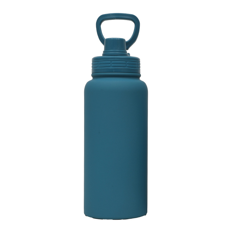 Nuevo termo de venta caliente de 1L hervidor deportivo de vacío portátil de boca ancha de gran capacidad con tubo de succión de mano portátil taza de agua
