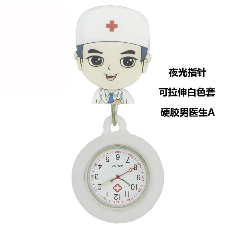 Reloj de enfermera de estiramiento multifuncional luminoso fuerte reloj colgante reloj electrónico digital retráctil de dibujos animados lindo clip cronómetro reloj de bolsillo