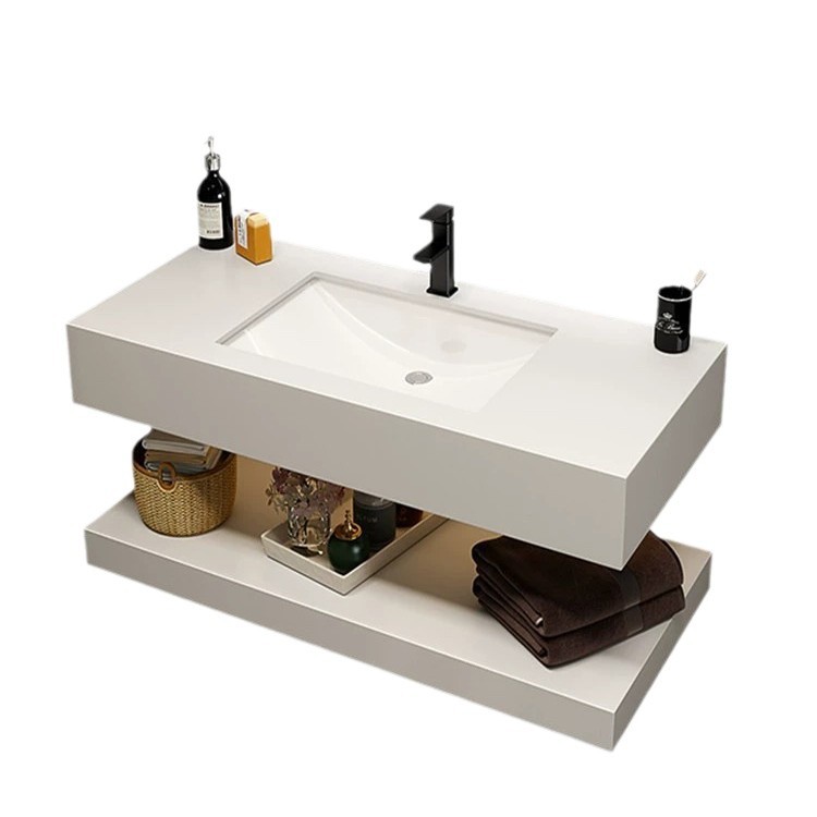 Baño de lavabo integral de tabla de roca gabinete de baño combinación de gabinete de baño moderno simple lavabo de hotel lavabo de mano