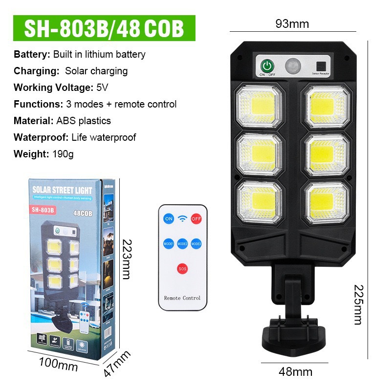 Nueva lámpara de pared solar inducción humana lámpara de camino correa de control remoto antiagua jardín exterior LED iluminación de patio