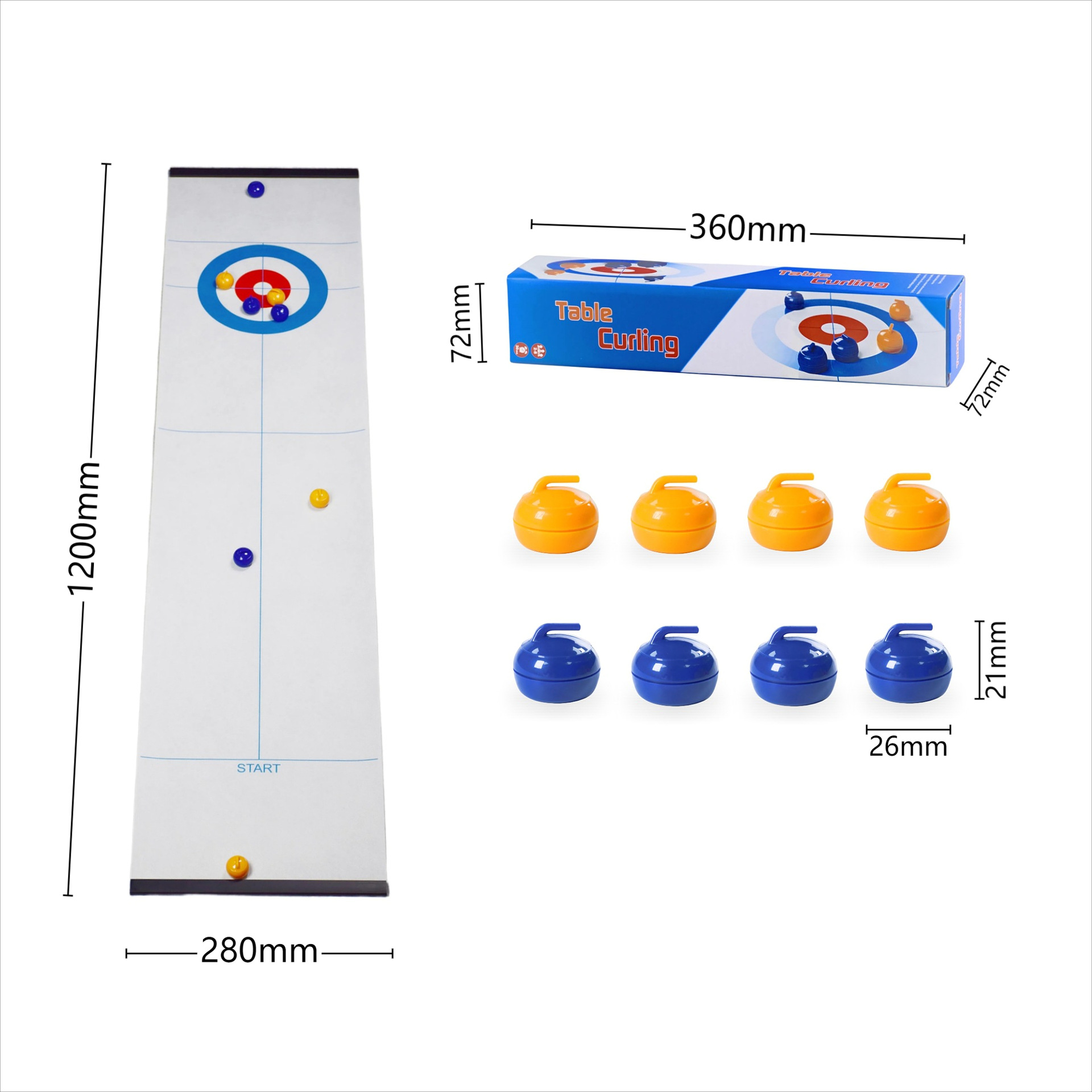 Mini juego de curling portátil de mesa, pelota de curling, juguete deportivo para niños