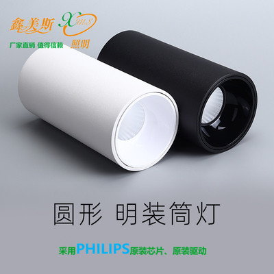 明装筒灯COB防眩射灯筒灯LED酒店家装客厅背景墙室内洗墙灯无主灯|ms