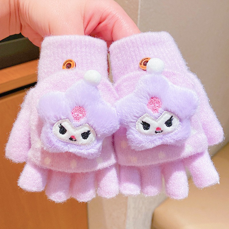 Guantes pequeños para niños, cunas de medio dedo para bebés, niñas y niños, engrosados en invierno, cálidos y a prueba de viento, juegos de cinco dedos para bebés y niños pequeños en otoño e invierno