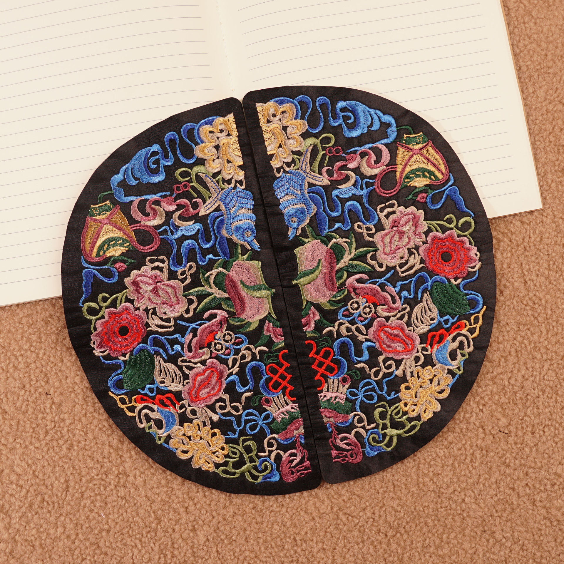 花纹古风中国风圆盘汉服古装绣花贴可缝刺绣布贴衣服补丁贴辅料