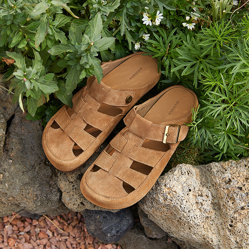 [La marea no es sur] Roman Clear Sky ● Sandalias romanas huecas de terciopelo de vaca