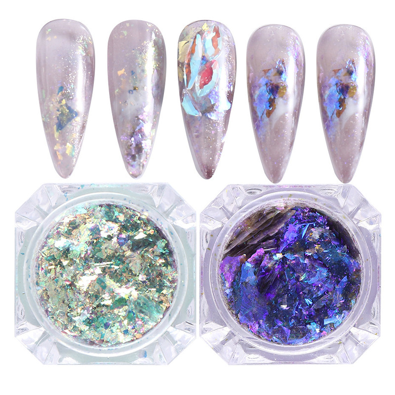 国境を越えた新しいネイルグリッターins瓶の幻彩日系2色欧泊粉爪グリッターミックスnail|undefined