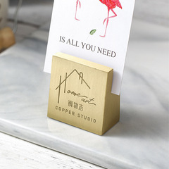 Brass business card postcard card display stand base message label photo note holder ornament vertical stand