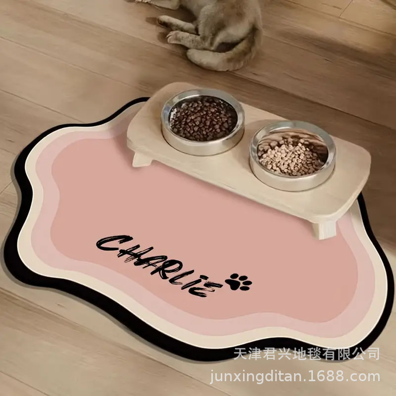 跨境亚马逊云朵形状宠物猫狗进食硅藻泥喂食防溅地垫吸水速干垫子