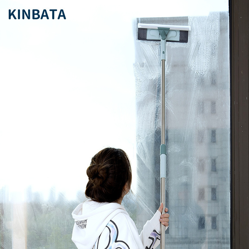 Rotatable Wipe Glass Tile Cleaning Wipe Wiper Household High-rise Window Telescopic Rod Removable