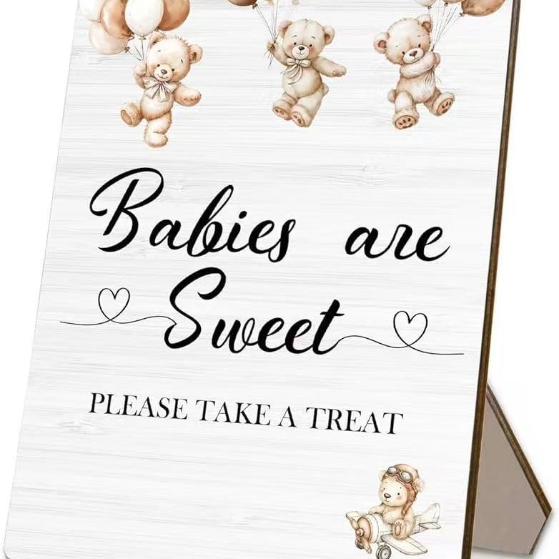 Wooden Picture Frame Baby Shower Baptism Party Game Sign Kit Decorative Gender Reveal Party Decoration Wooden Signs