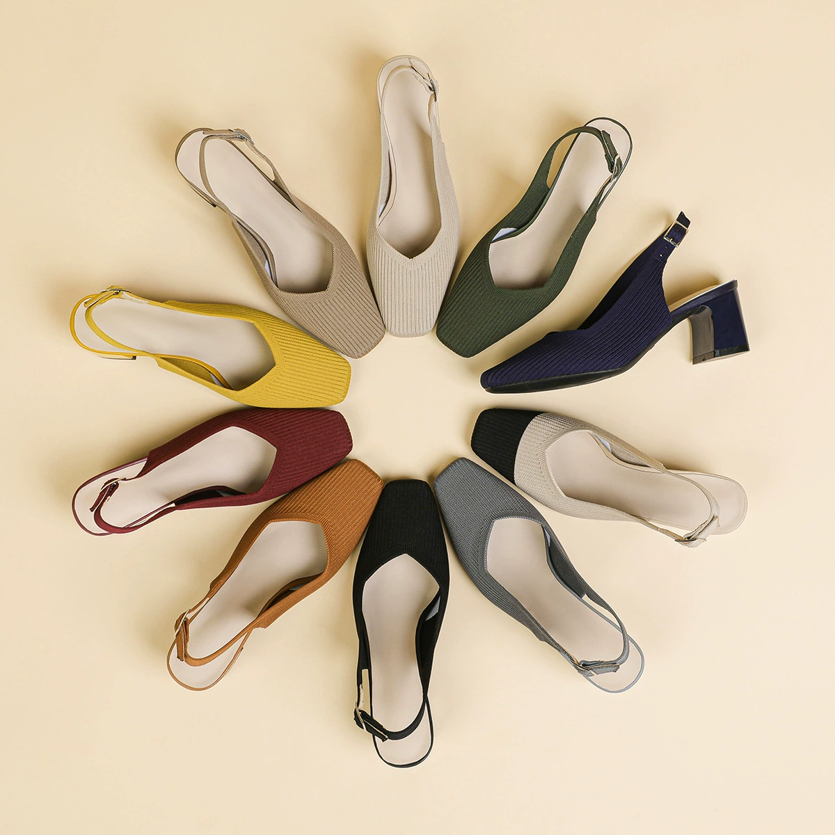 5610 Весенние Новые Универсальные однотонные дышащие Квадратные носок с мелким ртом на массивной пятке на спине, смешанные с закрытым носком на высокой пятке на спине, пустые сандалии для женщин