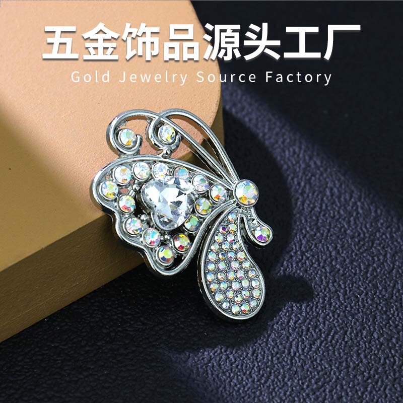 High-End Custom Rhinestone Butterfly Scarf Clip, Elegant Brooch, Earrings, Suit Coat Anti-Exposure Pin Accessories for Women High-End Custom Rhinestone Butterfly Scarf Clip, Elegant Brooch, Earrings, Suit Coat Anti-Exposure Pin Accessories for Women