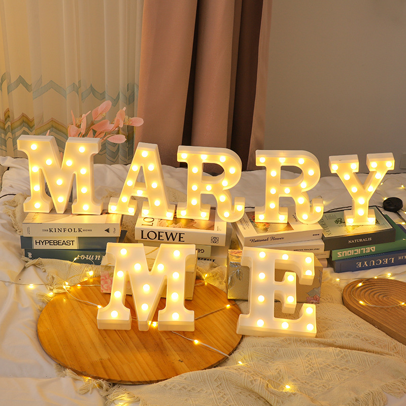 LEDレターライト告白プロポーズ誕生日告白新婚英数字英語シーンレイアウト装飾スタイリングライト|undefined