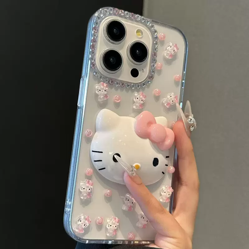 Hello Kitty, яблоко, iPhone17, совместимый чехол-каркас для cartoon, чехол для iPhone16, защитный чехол, DIY, 17promax, 15/14/13
