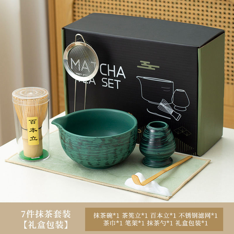日本クロスボーダー Amazon 抹茶セット セラミック抹茶ボウル 茶筅 立百本立 宋代茶ツール 注ぎ口付き|undefined