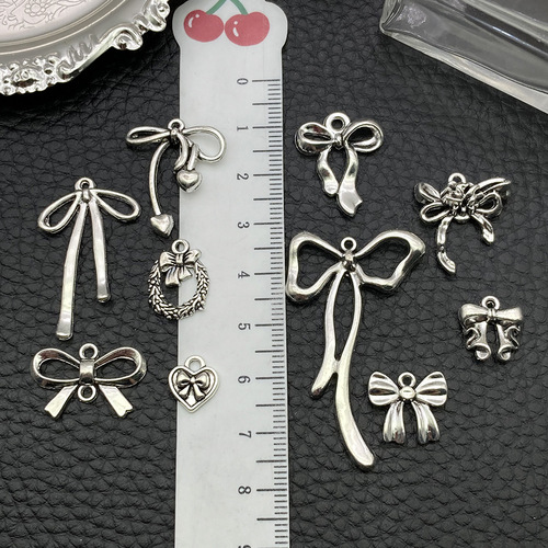 10 Butterfly Knot DIY Alloy Lattice Cute Pendant Charming Handmade Necklace Bracelet Earrings Accessories