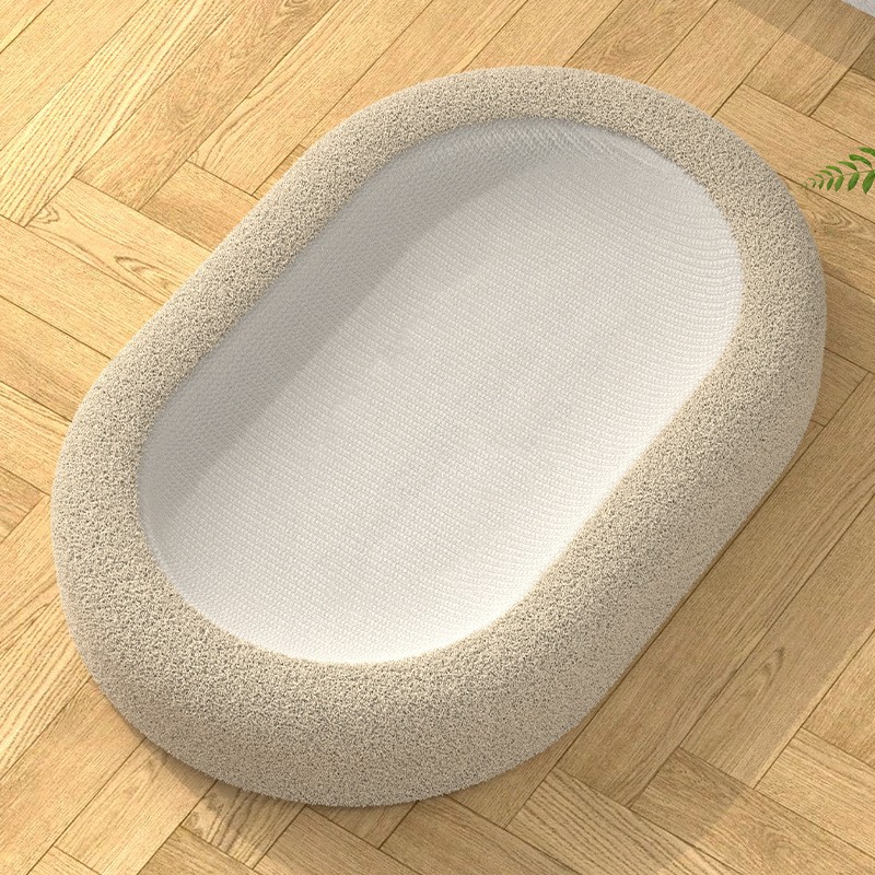 테디 벨벳으로 감싼 타원형 고양이 긁는 대야