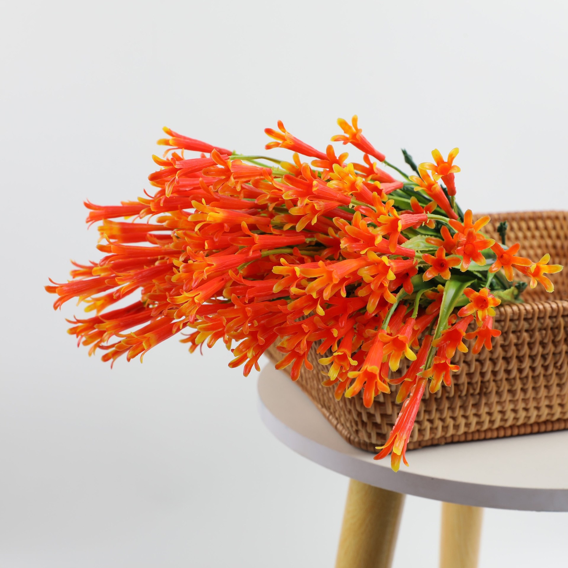 Simulación de plantas acuáticas plástico hierba de primavera flor violeta serigrafía hierba de primavera de cinco cabezas pequeña margarita flor falsa accesorios decorativos al por mayor