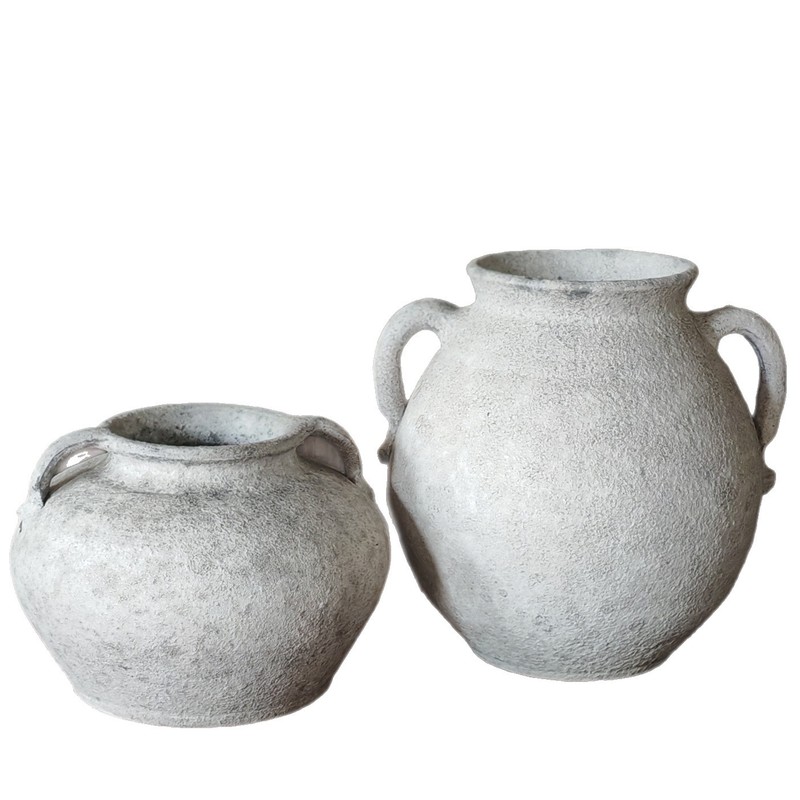 中国式のレトロな手作りの粗い陶器の花瓶の陶磁器の大きい腹の花器の大きいサイズの客間の玄関の装飾品の置物の卸売り|undefined
