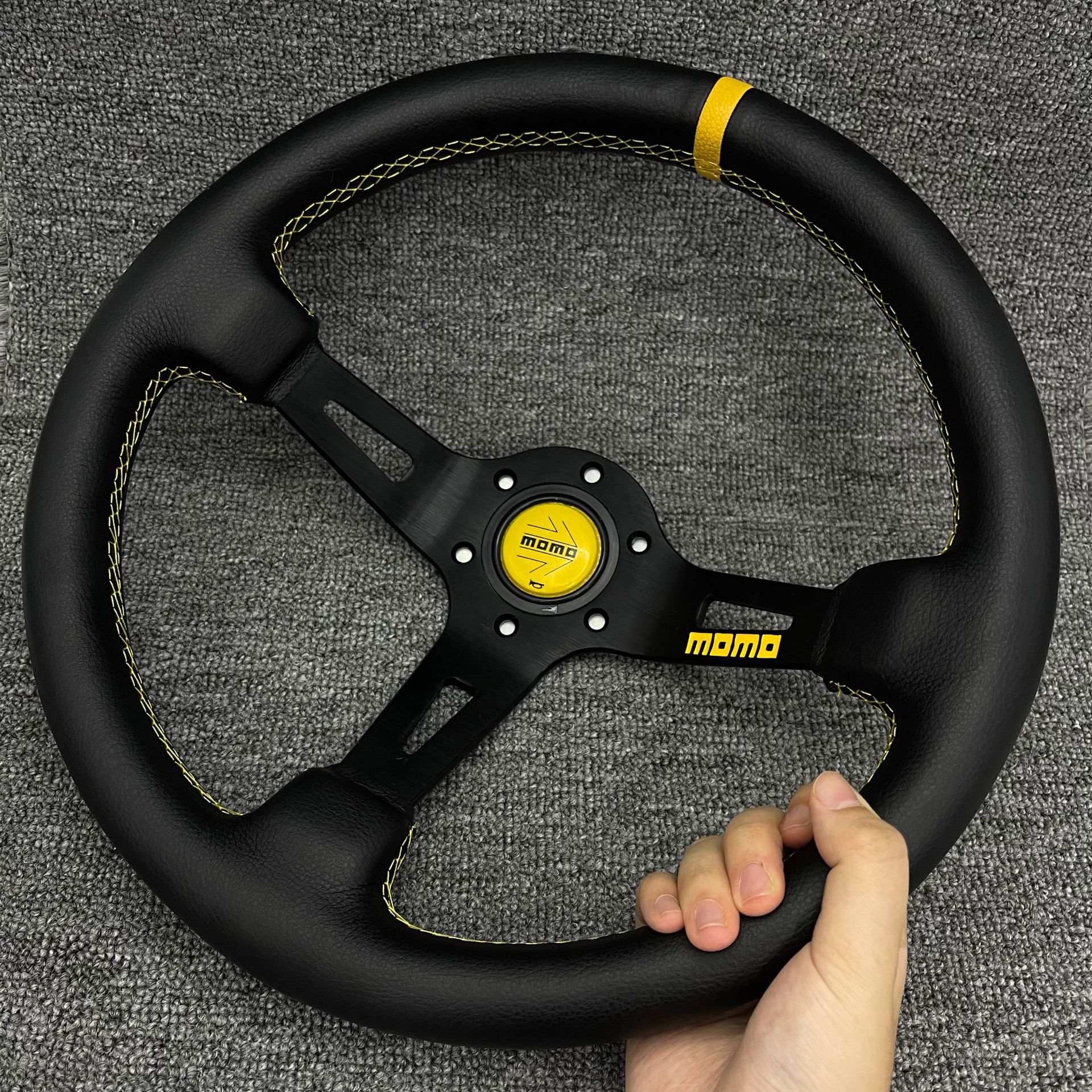 Cross-border direct sales of car modification MOMO steering wheel 14 inch 340mm personalized racing drift deep concave steering wheel
