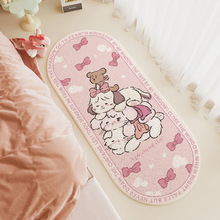 卡通小狗卧室床边毯仿羊绒地垫少女心女孩卧室床前毛绒加厚地毯