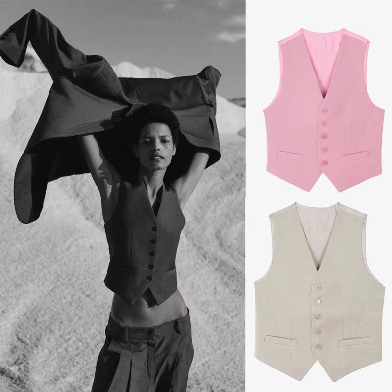 Fr*Nkie Sh*P Spring and Autum New Wool Blended Vest V Neck Single-Breasted Unisex Age-Reducing Vest
