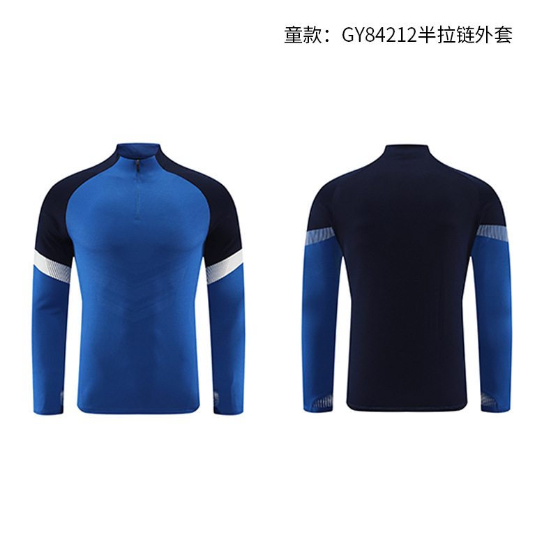 Cuello vertical empalme transfronterizo de dos piezas primavera y otoño grupo running trajes deportivos juveniles trajes deportivos personalizados para hombres