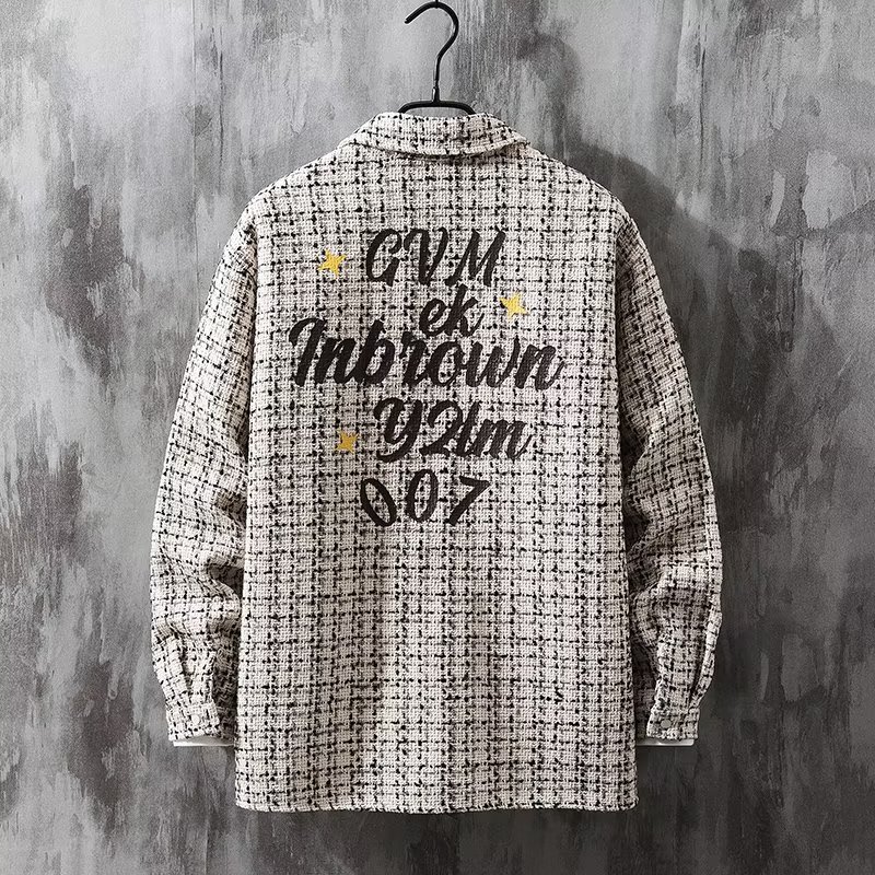 Chaqueta japonesa de solapa tejida de primavera y otoño, marca de moda, top guapo, casual suelto para hombres, fragancia pequeña