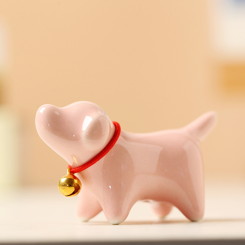 Cerámica lindo cachorro decoración mascota juego de té placa vista decoración de escritorio juego de té accesorios Casa Animal artesanía creativa