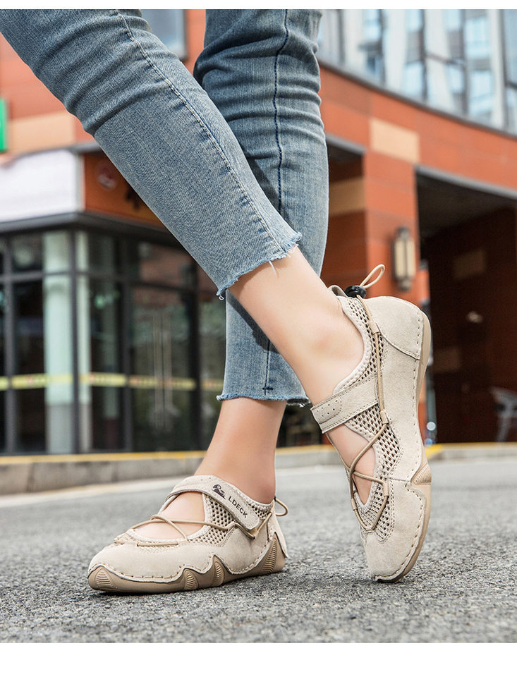Giày thể thao unisex cỡ lớn, giày sneaker lưới thoáng khí mùa hè, đế bằng — 5816 Xanh cát, 5816 màu cát chi tiết 10
