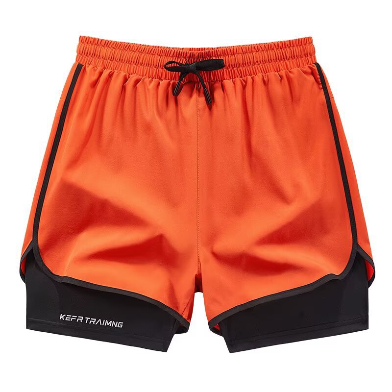 Fake Two-piece Sports Three-point Pants Anti-walking Double-layer Sports Men's and Women's Couple Running Shorts Outdoor Fitness Quick-drying Pants