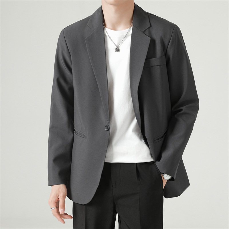 Hong Kong style ins retro casual suit men's spring and autumn new fashion brand loose simple plus size suit jacket jacket