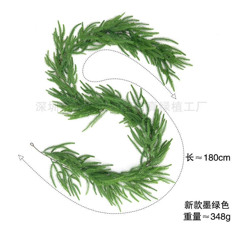 Amazon 人工模擬緑の植物新しいクリスマスノックフォード松葉ソフトゴム籐ガーランド装飾巻きついた蔓|undefined