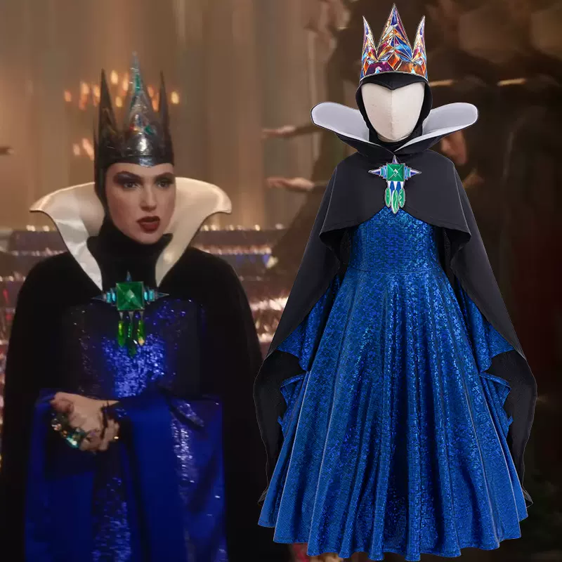 2025白雪公主毒皇后跨境万圣节cosplay皇冠同款礼服童裙披风套装