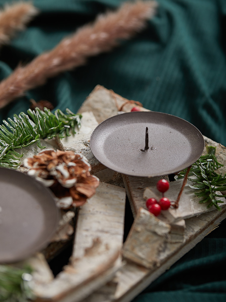 25 / 36cm madera nórdica candelabro blanco decoración de mesa decoración de Navidad atmósfera candelabro