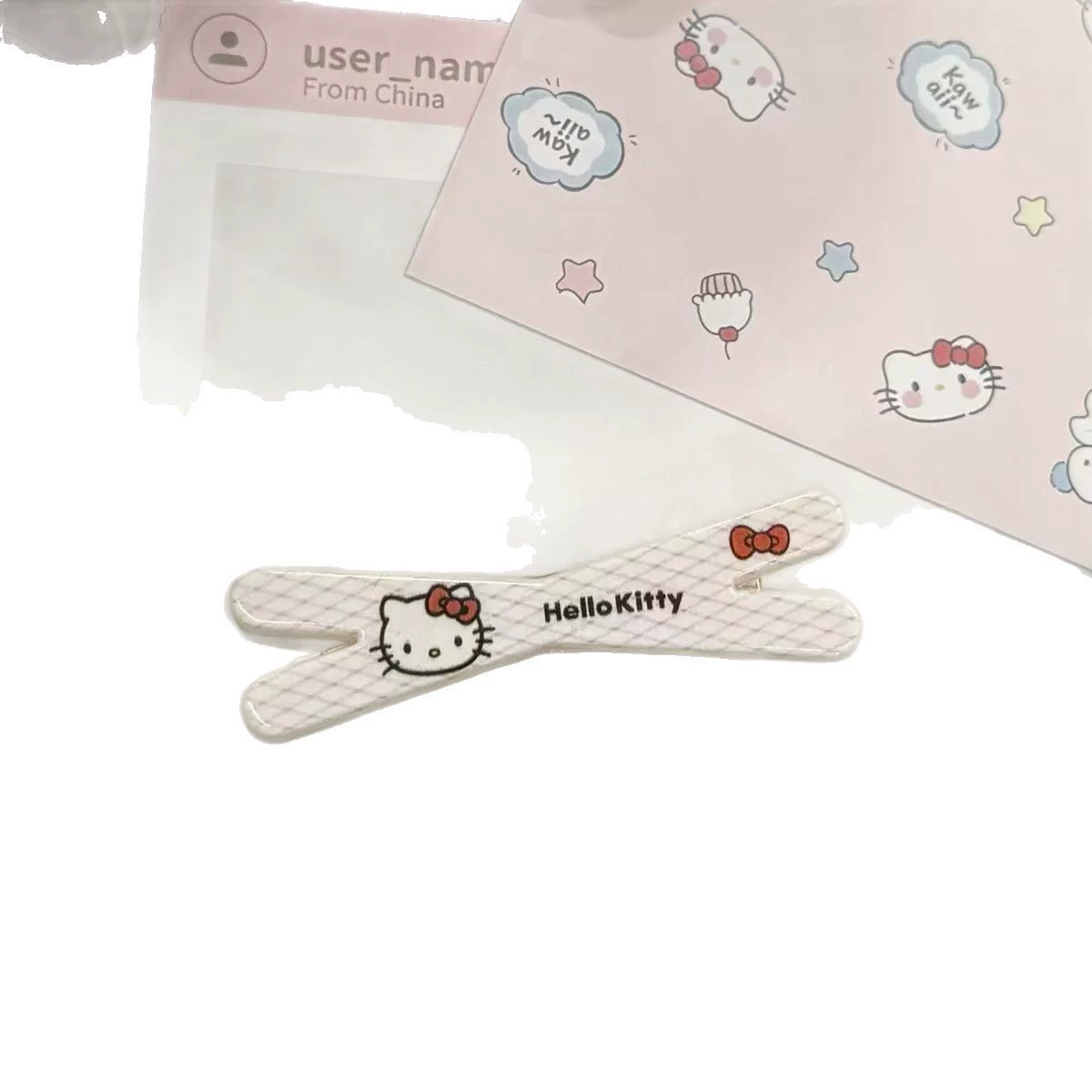 Милые мультяшные заколки для волос, 5 цветов, в стиле Hello Kitty, лёгкие 0,01 кг