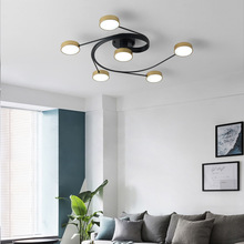 新款北歐風格馬卡龍鐵藝燈簡約現代客廳LED燈個性創意房間吸頂燈