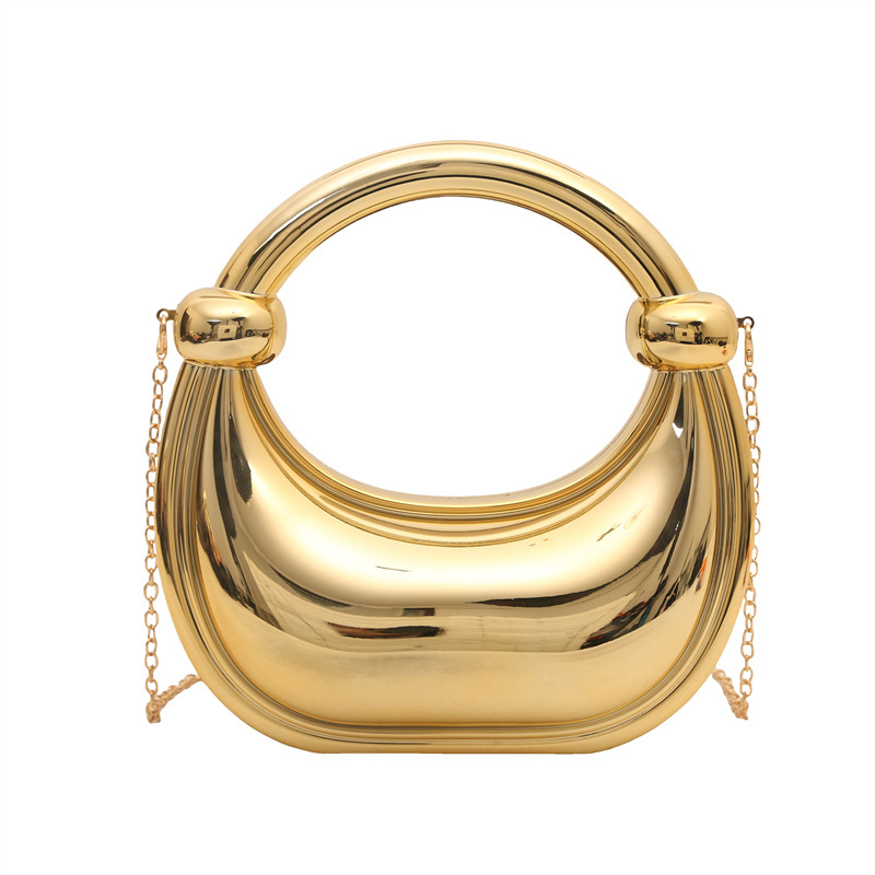 국경 간 여성 가방 2024 새로운 초승달 연회 손목 가방 로프 핸드백 아크릴 체인 크로스 바디 이브닝 백