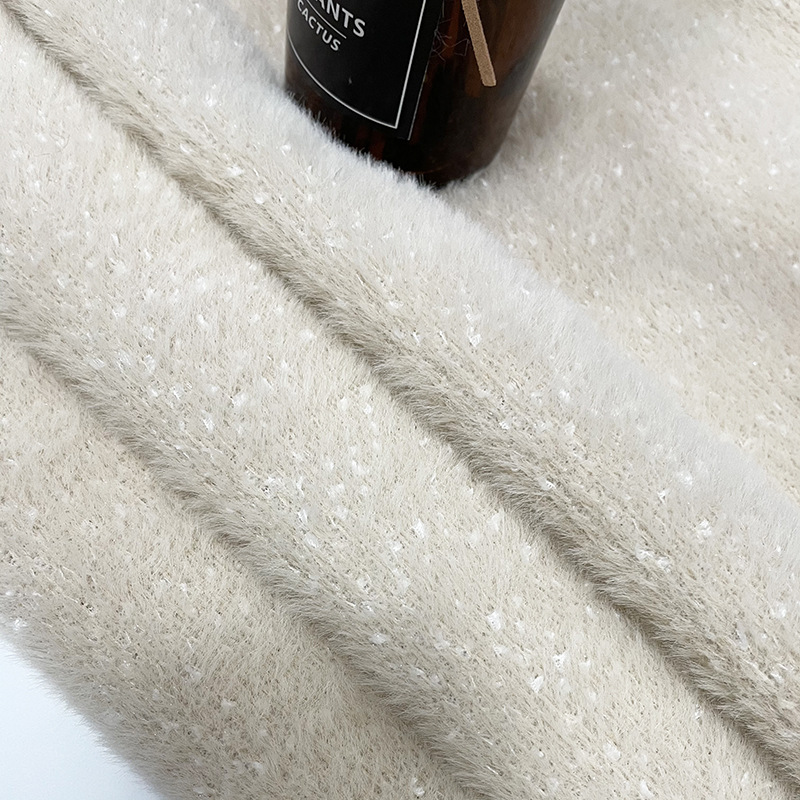 秋冬时尚女装天女散花水貂绒黄金貂面料 童装套装雪貂绒提花面料