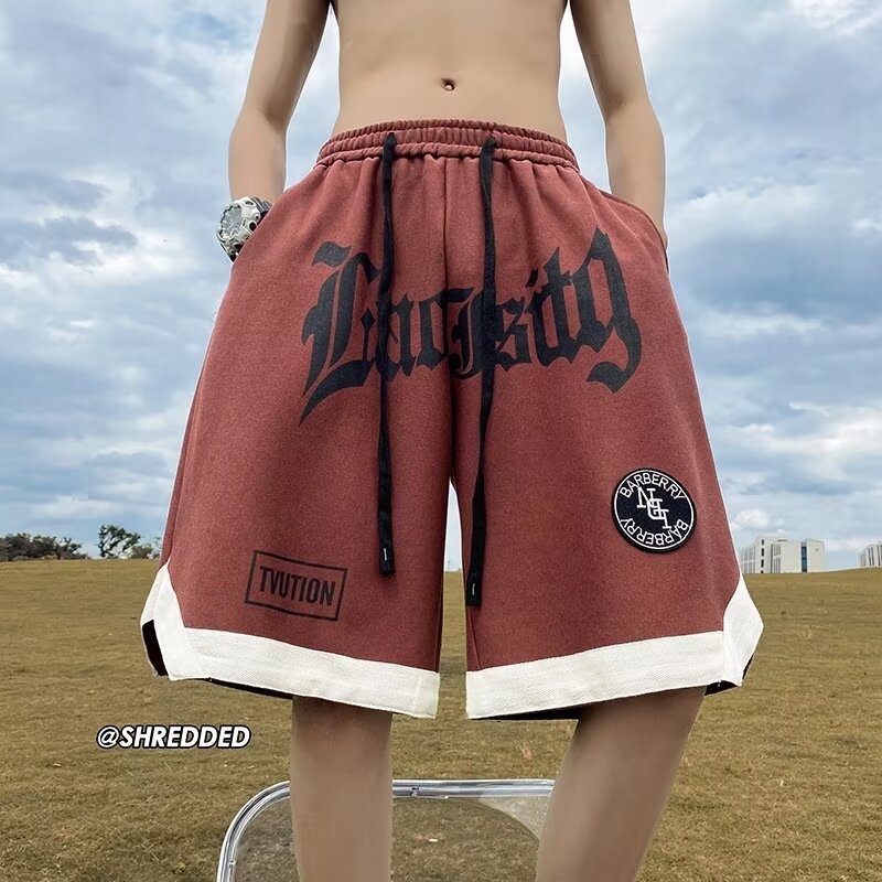 High Street American Shorts Men's Summer Trendy Brand Sports Pants Loose Casual Pants Heavy plus size Basketball Pants
