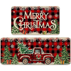 temu 新しいクリスマスキッチンフロアマットクリスタルベルベット耐油滑り止めマット吸収性レストランホリデー装飾フロアマット卸売